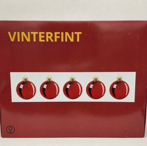 New Ikea Vinterfint Red Glass Ornaments 2 1/4 - 20 Pack
